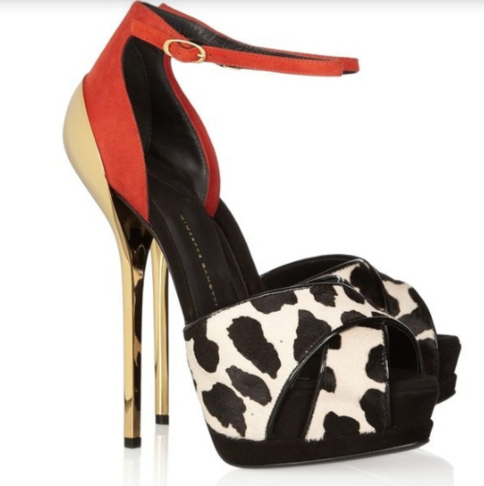 Guissepe Zanotti Animal Print Stilletos